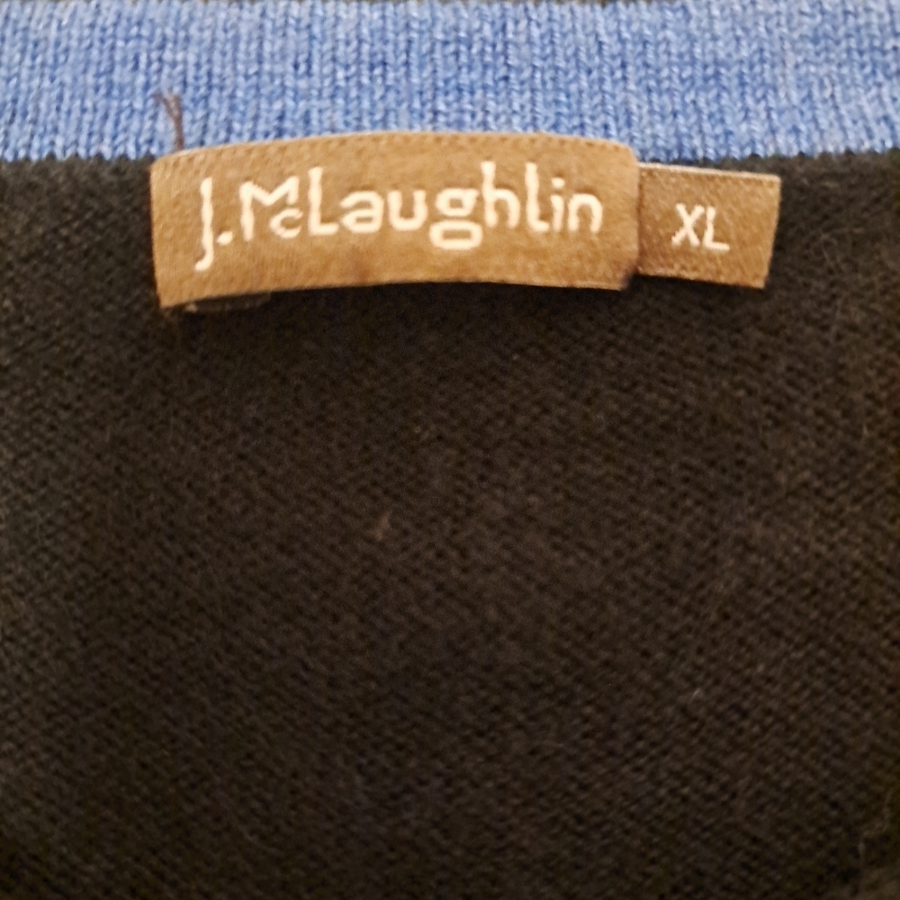 J. McLaughlin  Open Front Cropped Cardigan Blue With Gold Buttons Sz XL EUC - Picture 4 of 6
